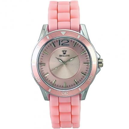 Montre rose femme quartz analogique avec bracelet souple en silicone